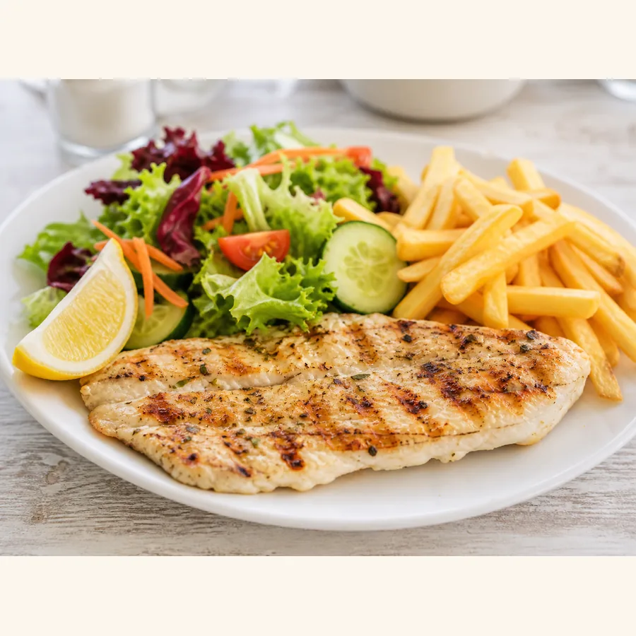 Foto de Pescado a la plancha con papas
